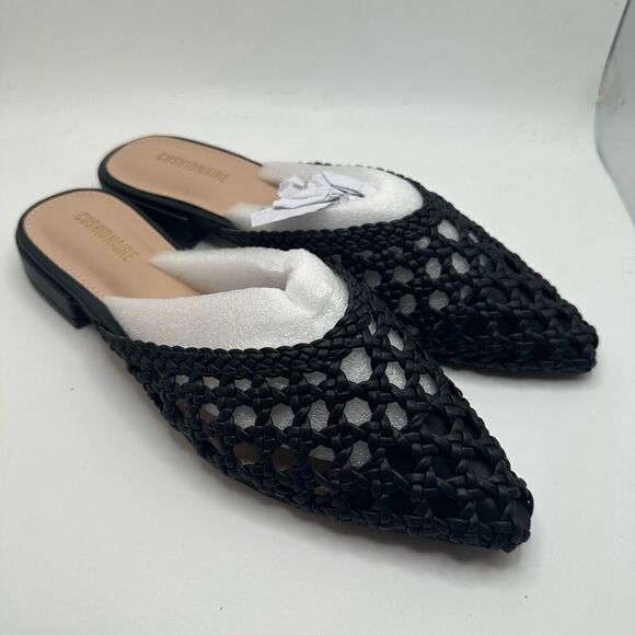 CUSHIONAIRE Women's Behold Woven Mule +Memory Foam 6.5 BLACK NEW - Picture 1 of 7